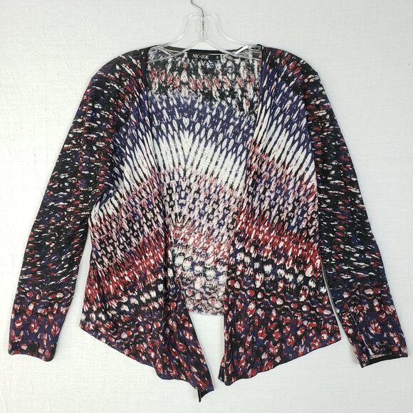 NIC+ZOE Grace 4-Way Convertible Cardigan Linen Blend Abstract Print size PP - Picture 2 of 16